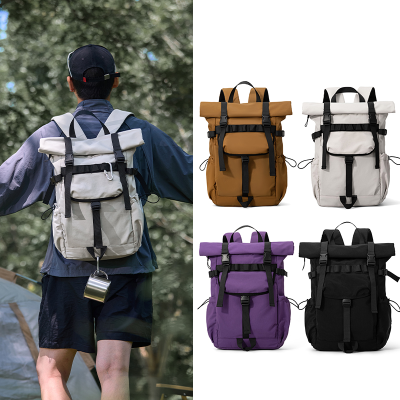Foldable Rolling Luggage Bag - Ransel Pria Baru Model Roll Mouth