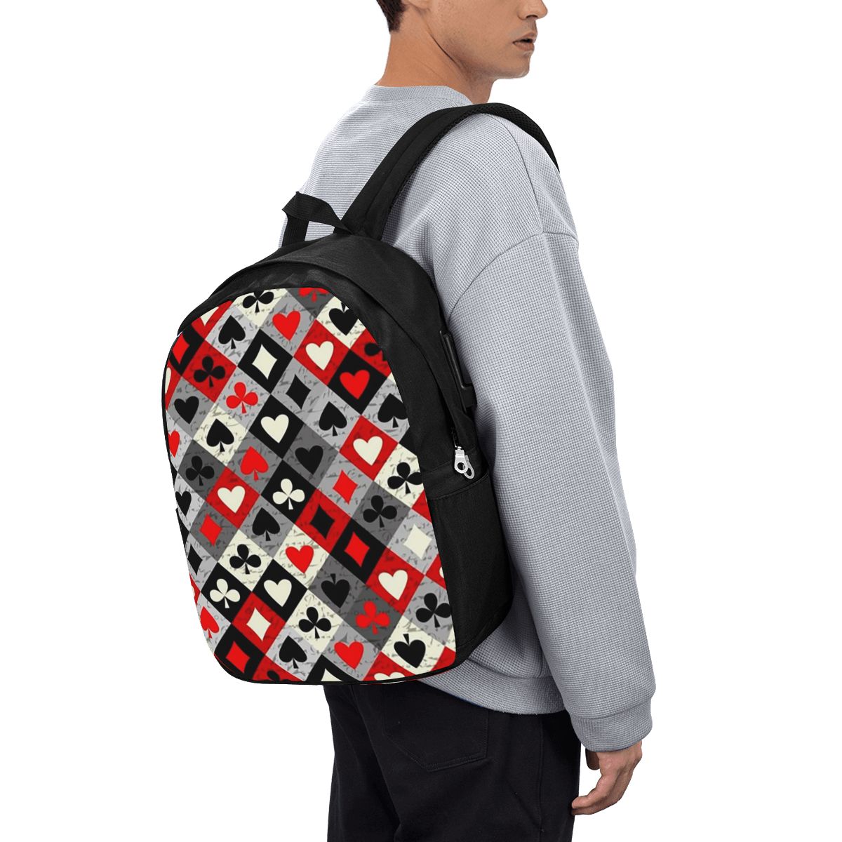 Backpacks - Tas Ransel Motif Kartu Poker, Tas