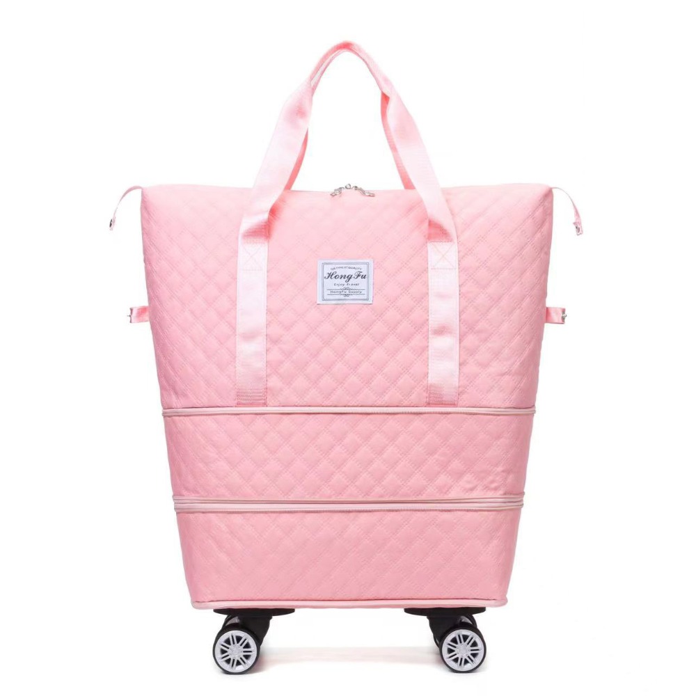Foldable Rolling Luggage Bag - Tas Duffel Kain Oxford Baru Kapasitas
