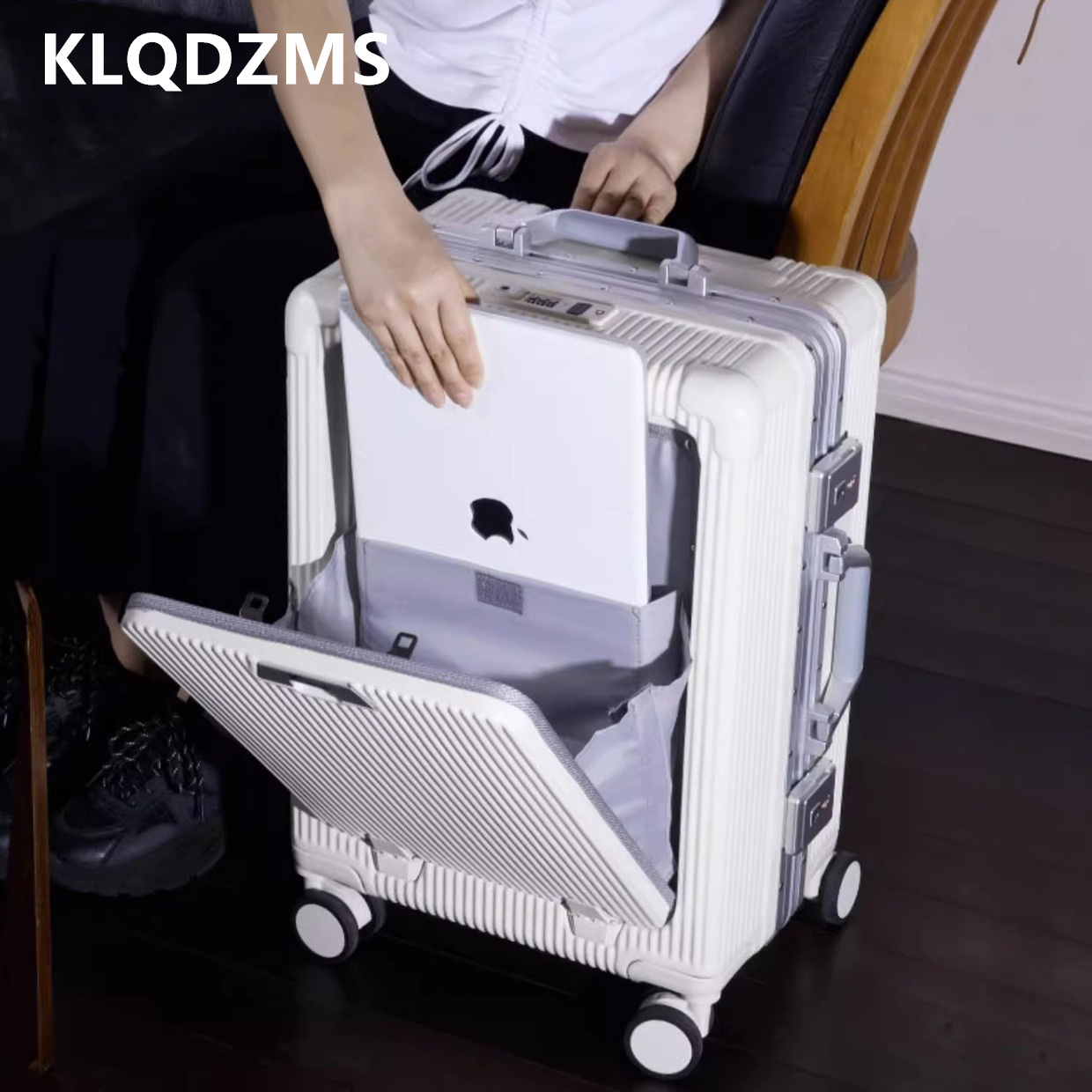Front Opening Laptop Luggage 24 Inch - KLQDZMS Koper ABS+PC 20