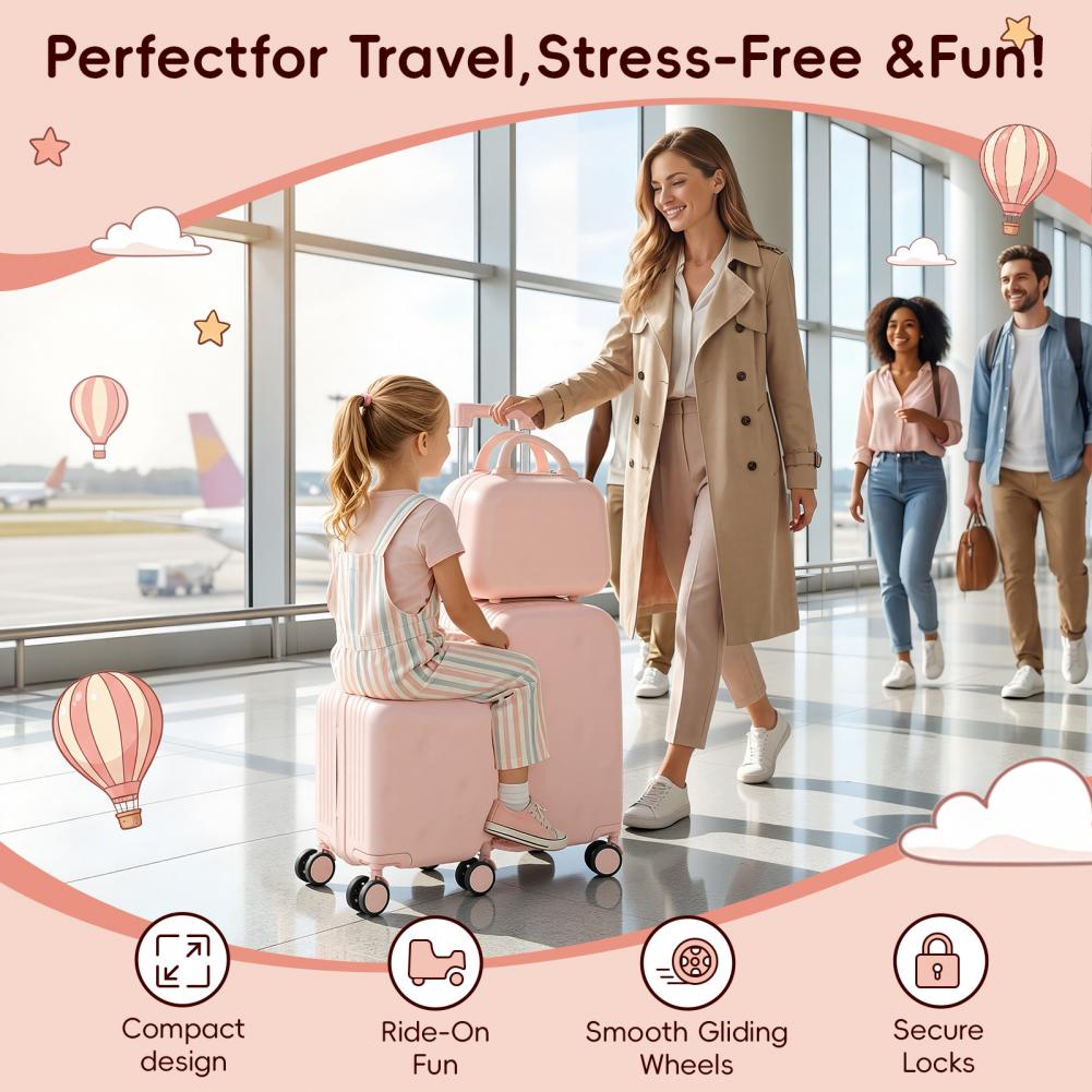 Kids Ride On Suitcase Scooter - Skuter Seru 20 Inci untuk Anak-anak,