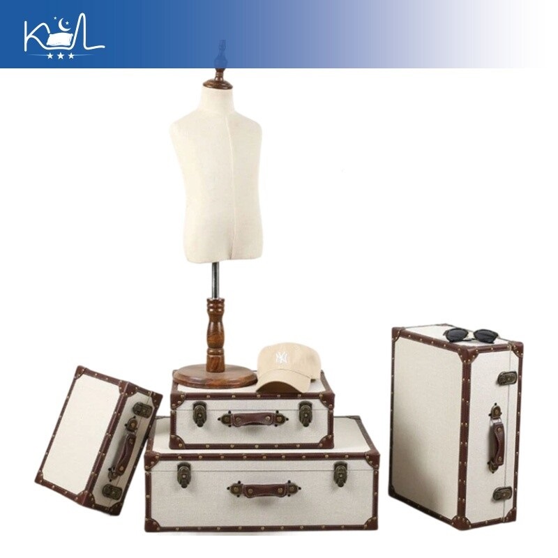 Kotak Penyimpanan Kain Linen V - Retro Vintage Trunk Suitcase ulasan dan harga