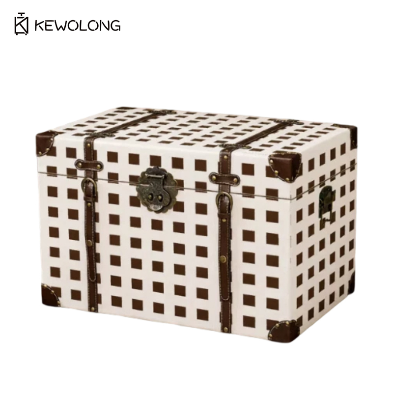 Kotak Penyimpanan Kayu Motif K - Retro Vintage Trunk Suitcase ulasan dan harga
