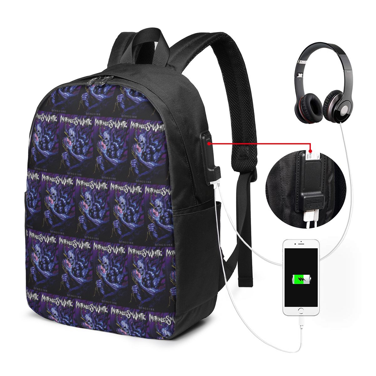 Tas Ransel Putih Motionless In - Backpacks ulasan dan harga