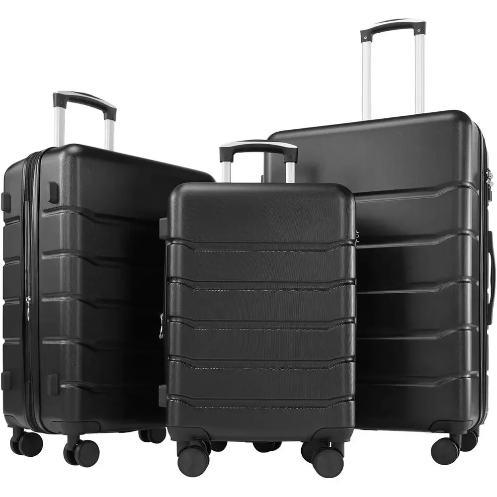 Set Koper Spinner 3-Piece Hard - Expandable Hard Shell Luggage Set ulasan dan harga