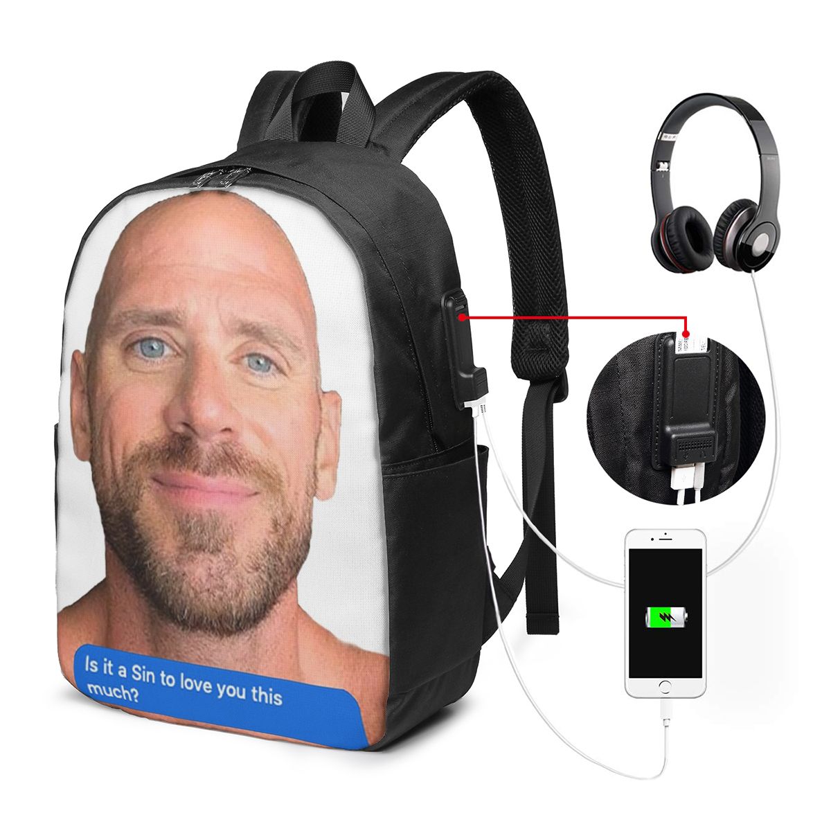 Johnny Sins Flirty Text Bubble - Backpacks ulasan dan harga