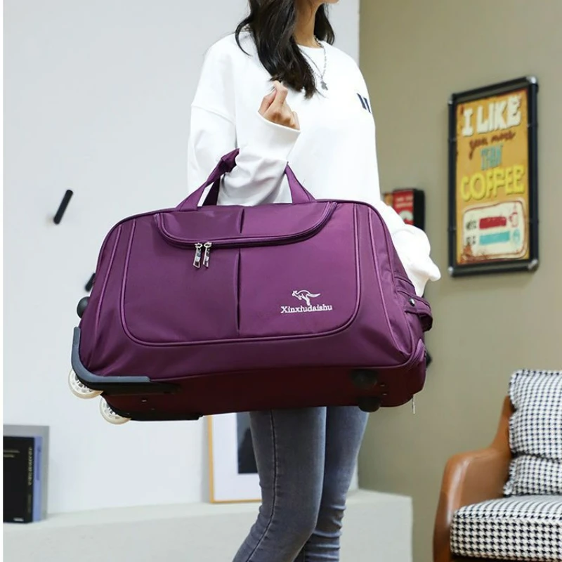 Tas troli pria dan wanita, kap - Foldable Rolling Luggage Bag ulasan dan harga