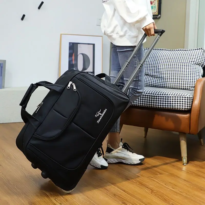 Tas troli pria dan wanita, kap - Foldable Rolling Luggage Bag ulasan dan harga